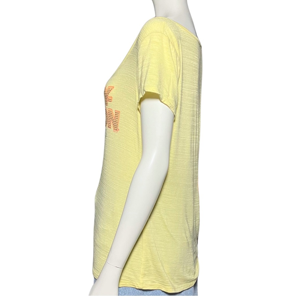 Harley Davidson Yellow Rhinestone Burnout T Shirt S/M Bedazzled McBling Trashy2K - Picture 3 of 9